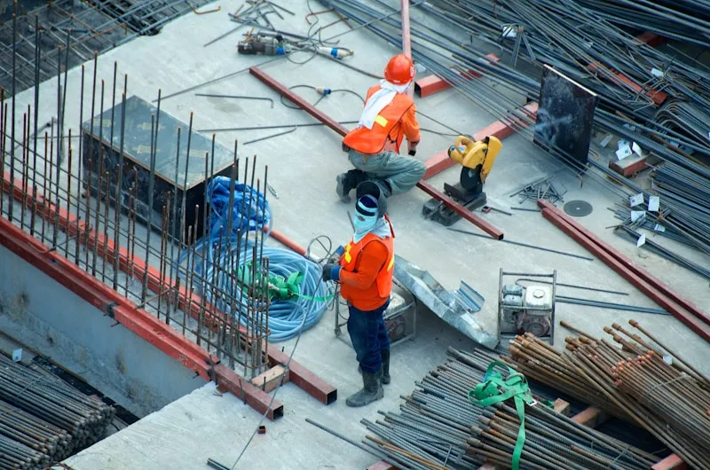 Construction workers with PPE